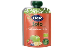 HERO BABY Hero Solo Frutta Frullata, Mela, Banana, Fragola e Mirtillo, 100g