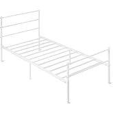 Amazon Basics Non Slip Metal Bed Frame with Headboard with Steel Slats 90 x 200 cm Single White