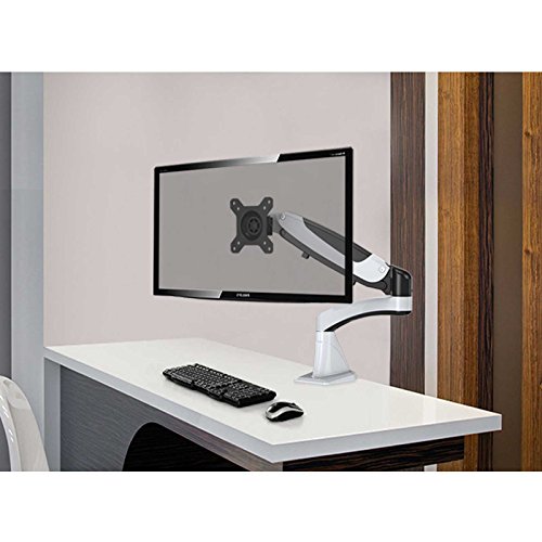 HFTEK® GM112XF Monitor Standfuß Halterung Halter Tischhalterung für TFT LED LCD Bildschirm Monitor 15 – 34 Zoll mit VESA 75 / 100 (GM112XF Weiß) - 5