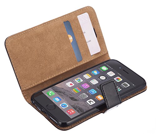 NWNK13Â® iPhone 6 / 6S (4.7'' inch) Printed Design Pu Leather Wallet
with Card Slot (Black Leather)