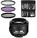 Produktbild Nikon Objektiv - AF-S DX Nikkor 35mm 1:1,8G - Festbrennweite-Objektiv für Spiegelreflexkameras + 3-Teiliges Filterset UV, FLD, CPL - Schwarz