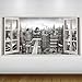 Produktbild LagunaProject EXTRA GROßE Graue Stadt der Zukunft Fantasy 3D Vinyl  Sticker Poster Wandsticker Wandtattoo Wandbild Wanddeko -140cm x 70cm