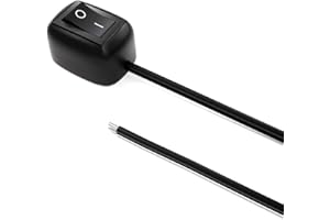 Jtron Auto DIY Schalter Wassertropfenform Schalter Aus/Ein DC 12V AC 250V/6A 125V/10A 12V Oberflächenmontage Schalter für Nebelscheinwerfer, Tagfahrlicht, LED-Lichtleiste usw. (Kabel: 19,6 Zoll)