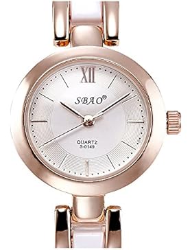 s-0149Frauen Quarz Handgelenk Uhren Armband Edelstahl casual Einfache Wasserdicht Elegantes Mädchen Kleid Armbanduhren