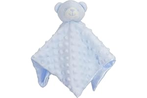 Soft Touch Baby Boys Girls Bubble Bear Cuddly Comforter Blanket Soft Toy Baby Shower Comforters BC34 (Blue)