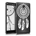 Produktbild kwmobile Hülle für Wiko Robby - TPU Silikon Backcover Case Handy Schutzhülle - Cover klar Mandala Traumfänger Design Weiß Transparent