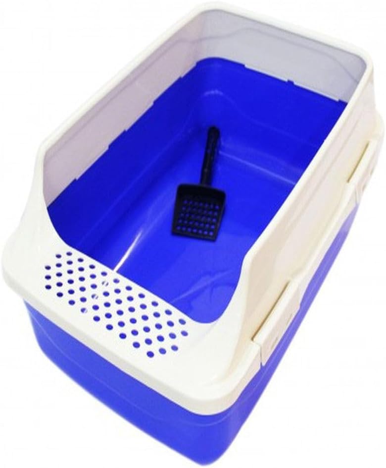 Kürekli Izgaralı Açık Kedi Tuvalet Kabı – Sıçrama Önleyici, Yüksek Kenarlı, Kolay Temizlenebilir Plastik Kedi Kumu Kabı (METALİK GRİ) - Görsel 20