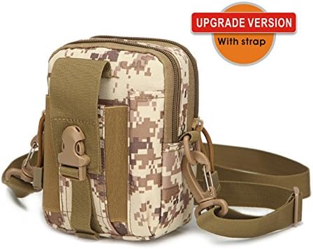 LORELEI Tactical Waist Pack Outdoor Molle EDC Pouch Multipurpose Utility Gadget Waist Belt Bag For iPhone 7 Plus Samsung Galaxy HTC LG Smartphone (Desert digital)