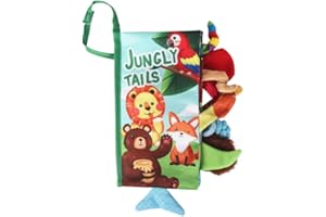 kidmance Cloth Book for Babies 0-3 Years - Interactive Early Learning Toy with Crinkle Sounds, Funhouse Mirror, And Bright Colors for Sensory Development And Fun Playtime - Jungle Adventure Theme