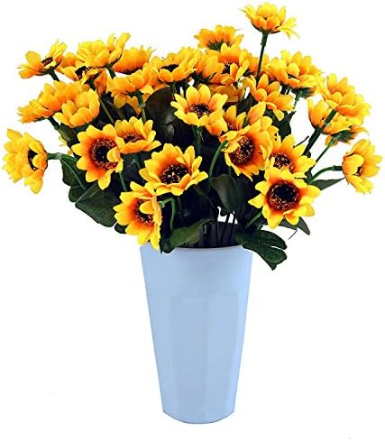 Eazeehome Sunflowers Silk Artificial Flowers Fake Flowers Wedding Floral Decor Bouquet Small Head 10 Bunches