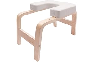 PurpleMinder Tabouret de yoga avec capacité de charge de 200 kg - Cadre en bois et coussinets en polyuréthane - Banc d'inversion pour le support de tête et le dos - Sans danger pour la maison et le