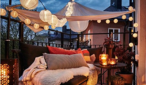 Solar Lichterkette Dailyart® 15.7ft/4.8M Warmweiß Solar Garten Laterne 20er LED Solarbetrieben Lichterkette Led Lichterkette, Wasserfeste Weihnachten Dekoration für Garten, Terrasse, Hof, Haus, Weihnachtsbaum, Feiern Party Weihnachten Outdoor Fest Dekoration usw. - 3