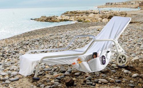 PEARL 2in1-Strandtasche & Liegetuch aus flauschigem Frottee - 3