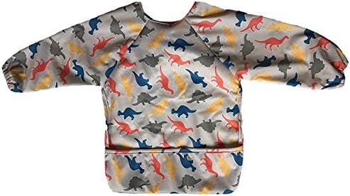 Splats Waterproof Long Sleeve Bib For Babies and Toddlers - Dinosaurs Large (18-36 Months)