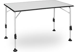 ‎BERGER BERGER Ivalo 2 Campingtisch 115x70cm | Klapptisch höhenverstellbar Alu Camping Tisch Gartentisch klappbar | Falttisch Esstisch Balkon Garten Terrasse | grau