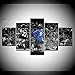 Produktbild Wuwenw Modern Wall Art Picture Hd Print Painting Canvas Modular Football Poster 5 Pcs Living Room Decor Soccer Player Torres Character,4X6/8/10Inch,With Frame