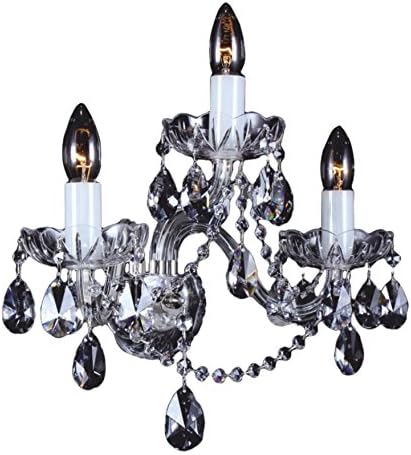 Glass LPS N21 801/03/1 Swarovski Elements Ni A + Candle Crystal Wall Light, E14, Clear, 41 x 42 x 20 cm, 1.7 Kg