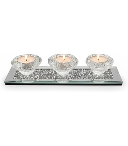 Swarovski Shimmer Tea Light Holders, Crystal AB : Amazon.co.uk