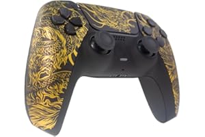 IFEEHE Vordere Rückseite Frontplatte Gehäuse & Custom Touch Pad Cover mit Schrauben Werkzeug für PS5 Game Controller Shells Black Dragon