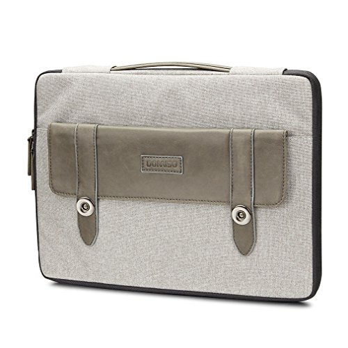 DOMISO 14 Zoll Aktentasche Stil Laptophülle Tragetasche Tragetasche Abdeckung Mit Griff Laptop Sleeve Notebook Cover , Grau - 3