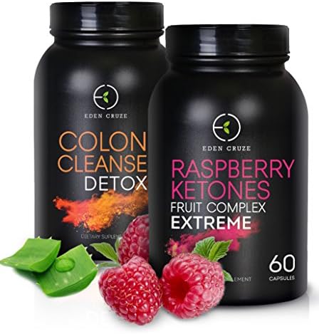 PREMIUM Eden Cruze Raspberry Ketones &amp; Colon Cleanse 1 MONTH COMBO Pack | UK Manufactured | Natural Appetite Suppressant &amp; Body Detox Formula for FASTER WEIGHT LOSS and REDUCED CRAVINGS