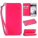 Produktbild Lonchee Huawei P9 Wallet Tasche Brieftasche Schutzhülle , geprägten Design Hochwertige PU Leder Folio Tasche Case Hülle im Bookstyle mit Standfunktion Kredit Kartenfächer (rote)