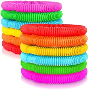 Montek 12PCS Pop Tube Toy Stretchy Bendable Pipe Toy / Stretchy Tube Sensory Toy / Fidget Toy for Girls & Boys( Multi Colour )