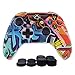 Produktbild Hikfly Xbox One Controller Hülle Ärmel Haut Silikon Griff Anti-Rutsch Öl Gel Abdeckung Cover Case für Xbox One S/ One X Controller (1 x Hülle +8 x Thumb Griffe)(Green Cartoon)