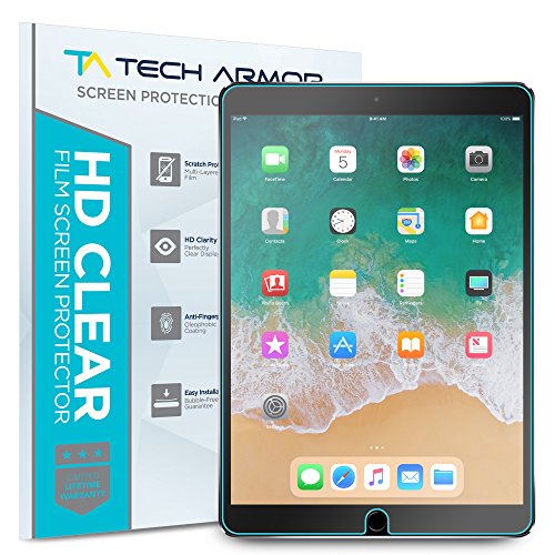 Tech Armor High Definition HD Clear Film Screen Protector Designed for Apple iPad Air 3 (2019), iPad PRO 10.5 inch [Not Glass] - Full Coverage, Ultra-Thin, Scratch Resistance - [2-Pack]