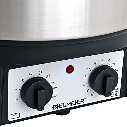 Bielmeier 495200 Einkoch und Glühwein-Vollautomat, 27 L, 3/8 Zoll Edelstahl-Auslaufhahn, 1800 W, BHG 495.2 - 3