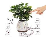 Magisches Pflanzen-Klavier: spielen Sie auf Ihrer Lieblingsblume wie auf einem Klavier, mit diesem intelligenten Blumentopf. Berühren Sie einfach die Blätter der Pflanze, um Musik aus einer Sammlung vorprogrammierter Klavierstücke abzuspielen, während gleichzeitig ein warmer Lichtring zum Rhythmus tanzt.