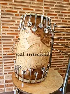 SM'SAI MUSICALS Dholak Sheesham Professional Sai Musicals Make Wood Free Carry Bag Best Quality