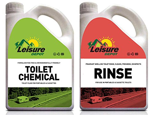 Leisure DepotTwin Pack Chemical Toilet Clean And Rinse 2 Litres Boat Caravan Camping Motorhome