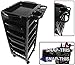 TekNoh Evolve - 6 Tier - EMO Salon Rolling Storage Trolley (with Free Tint Bowl) - Hairdressers Hairdressing Spa Hair Stylist Beauty Barber Cart Drawers Roller - (Black)