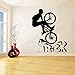 Produktbild ljradj Akrobatische Fahrrad Trick Graffiti Schriftart Zitate Wandaufkleber Für Gym Hintergrund Vinyl Wandtattoos Jungen Schlafzimmer Hobby schwarz 42X53 cm