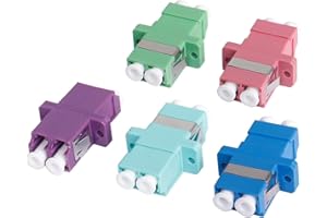 YAODHAOD Acoplador de cable de fibra óptica, 5 PCS LC dúplex adaptador único modo 5 colores Conector convertidor dúplex para OM3 / OM4