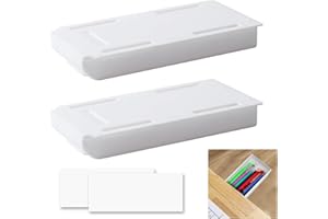 GVPOELR Cajones Autoadhesivos, 2Pcs Cajones para Debajo del Escritorio, Cajón Autoadhesivo, Cajón Debajo de la Mesa, Cajón Debajo del Escritorio para Colgar, para Oficina, Escuela, Cocina