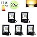 Produktbild Hengda® 5 Stück 20w Warmweiß Energiesparend LED Fluter IP65 wasserdicht Wandleuchter Fluter Flutbeleuchtung