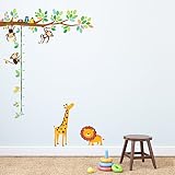 Decowall DM-1401 5 Kleine Affen Baum Wandsticker Wandaufkleber Wandtattoo Kinderzimmer - 4