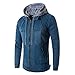 Produktbild Herren Denim Jacke Btruely Mode Daunenjacke Herbst Winter Männer Slim Mantel Warm Zipper Outwear (XXXL, Blau)