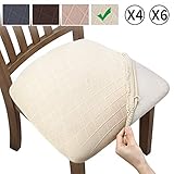 YISUN Housse de Siege Extensible Gaufrée Jacquard Housse de Chaise Couverture pour Salle à Manger Bureau Hôtel Mariage (Beige,6)