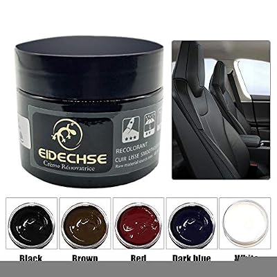 katiway Rénovateur de Couleur Noir Cuir Baume Cirage Crème Recolorant Restauration Cuir Reconstituant la Couleur Réparation Au Cuir Rayé Fané pour Canape, Volant,Siège de Voiture, Veste, Chaise 50ml