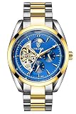 Gute Automatische Mechanische Herren Armbanduhr Gold Kleid Edelstahl römische Zahl