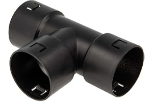 tecuro T-stycke allsidig DN 50 för dräneringsrör - kabelskyddsrör, med klicksystem, PP-svart, passande till rör allsidig Ø 50 mm (ytterdiameter)