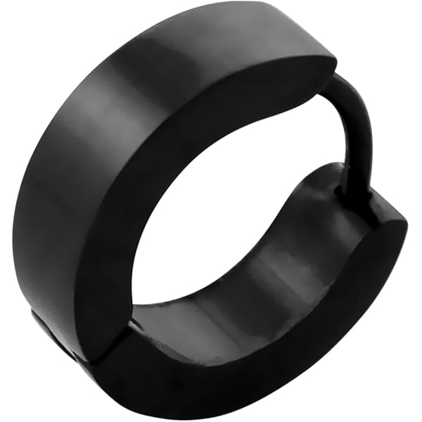 Oorbellen voor heren en dames, van roestvrij staal, 8 paar oorbellen met staaf, ronde ringen, kleine oorbellen, set (zwart en zilver