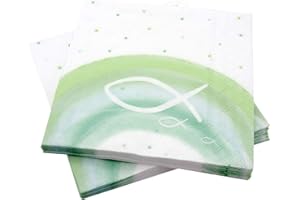 Unbekannt Servietten Fisch Grün Regenbogen Tischdeko Kommunion Konfirmation Taufe 20 Stück