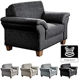 Lieferumfang: Cavadore 5202 - Sessel Byrum mit Holzfüßen in Buche massiv natur