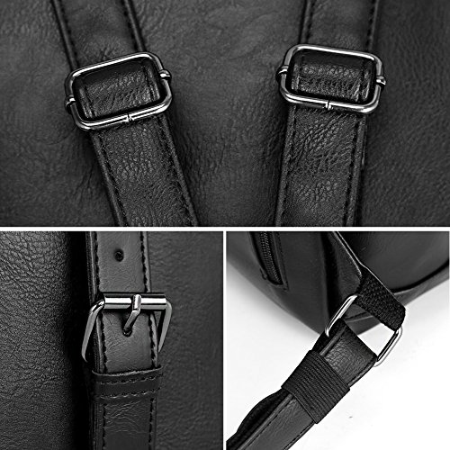 Koolertron Retro Kunstleder Vintage Fashion Unisex School Student Laptop 12   Rucksack Wanderrucksack Hiking Backpack Damen Herren Schultertasche Ruck