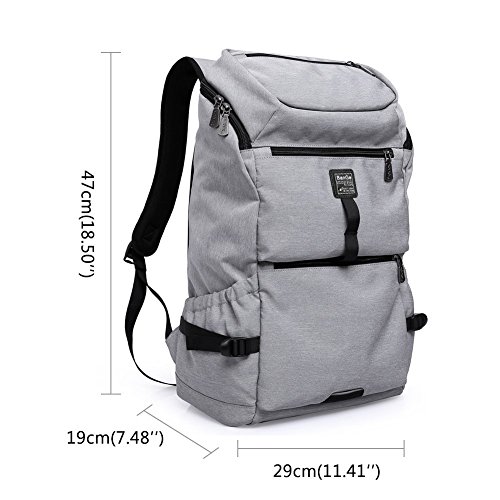 BanGe Leichter Laptop Rucksack 15 6 Zoll Business Outdoor Daypack Reise Rucksack Schulbeutel f  r Herren und Damen  Grau 