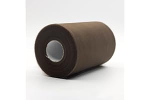 CAIIBTNTGB 91m x 15 cm! Tessuto in rotolo di tulle per decorazioni artigianali Tutu Matrimoni Costumi Gonne Feste Regalo Fiocco baby shower, Molti colori disponibili. (Caffè)